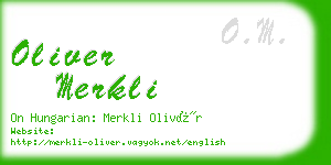 oliver merkli business card